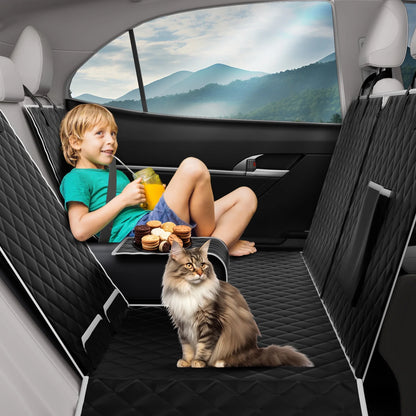 Dog Seat Cover- Non-Slip Dog Car Hammocks with Seatbelt Dog Car Seat Cover Waterproof and Scratch-Resistant Dog Car Back Seat Protection