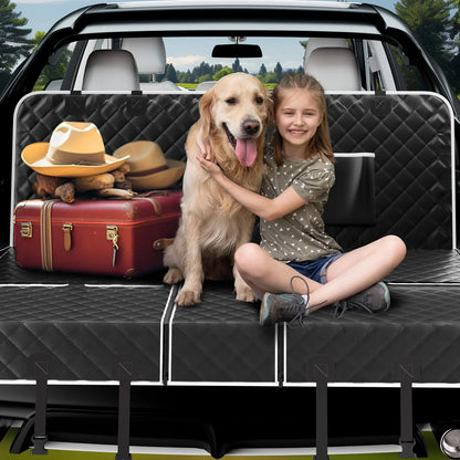 Dog Seat Cover- Non-Slip Dog Car Hammocks with Seatbelt Dog Car Seat Cover Waterproof and Scratch-Resistant Dog Car Back Seat Protection